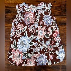 LOFT Floral Sleeveless Blouse XS